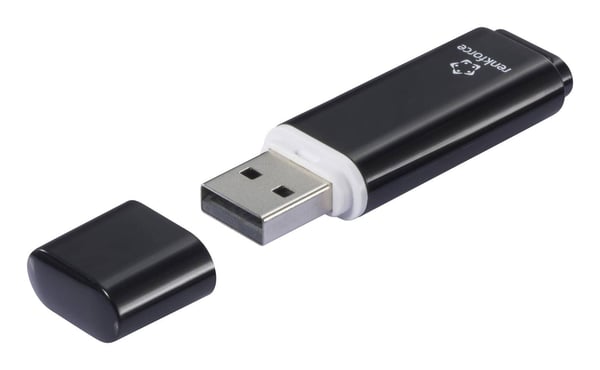 Renkforce RF-6684358, 64 GB, USB A-tyyppi, 2.0, 15 MB/s, Suojus, musta