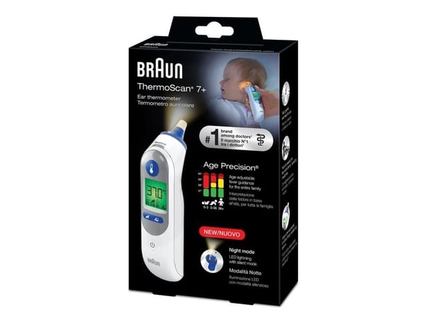 Braun IRT6525, Kontakttermometer, Hvit, Øre, Knapper, °C, Kroppstemperatur