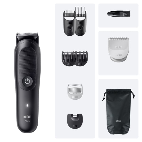 Braun Series 5 AIO5540 9-in-1-monitoimitrimmeri, valikoima