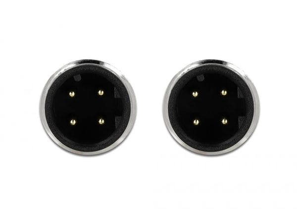 Delock - Nettverkskabel - 4-pins M12 (hann) til 4-pins M12 (hann) - 5 m - SF/FTP - halogenfri - grønn
