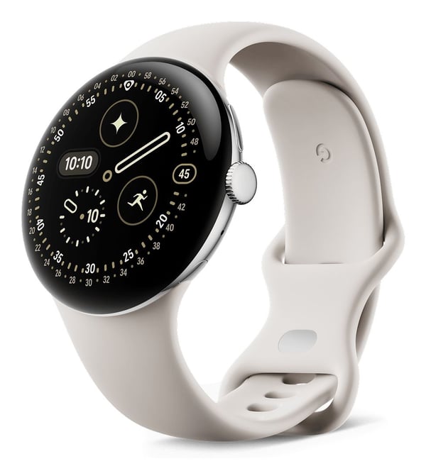 Google Pixel Watch 4 -älykello 45 mm 32 GB, kiillotettu hopea