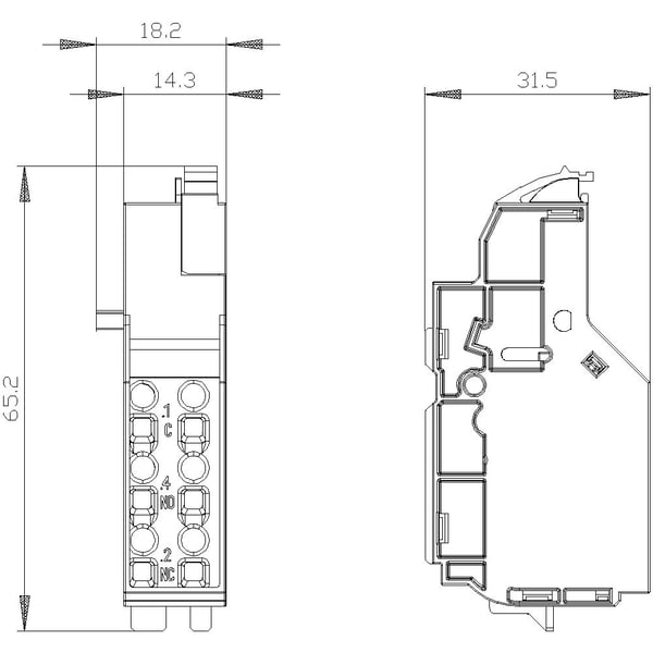 Siemens 3VA9988-0AA21 hjälpbrytare 1 st 2 x växlare inställningsområde (ström): 10 A (max) Kopplingsspänning (max.): 600 V/AC 14 x 56 x 30 mm