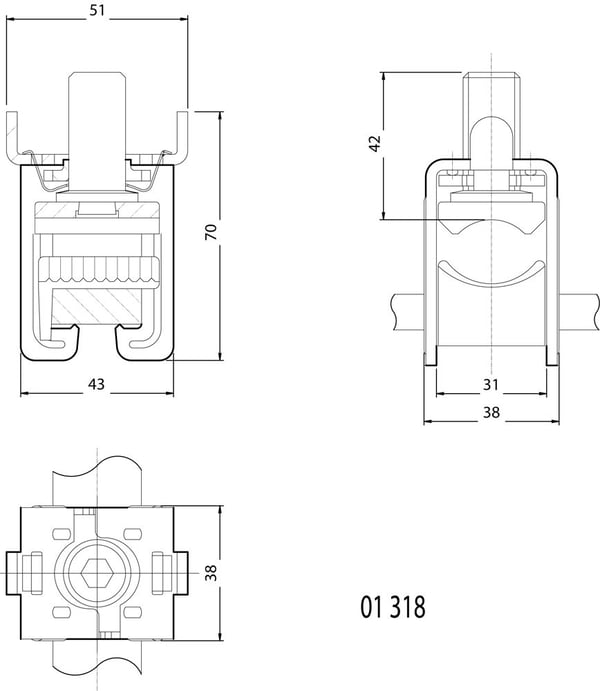 Siemens 8US19412AA01 liitin 500 A, 6 kpl