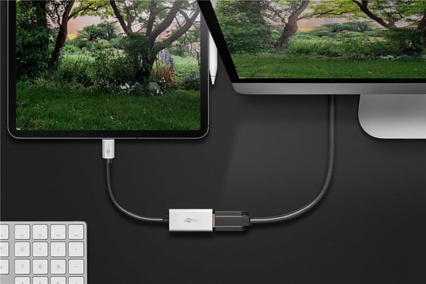 Goobay 60194, 0,15 m, USB Type-C, HDMI, uros, naaras, suora, suora