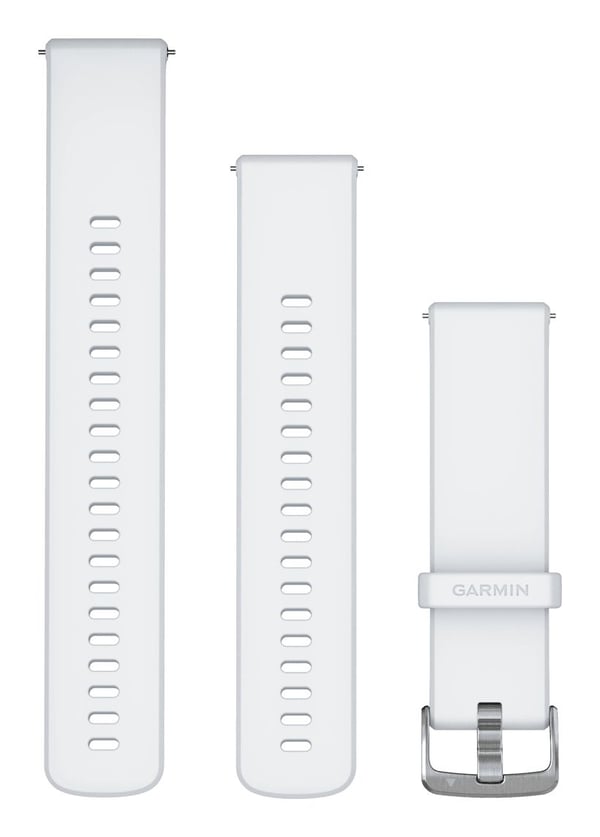 Garmin - Band för smart klocka - 22 mm, snabbkoppling - whitestone, silver - för Forerunner 255, 255 Music, 265; Legacy Hero First Avenger; Venu 3;...