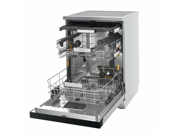 Whirlpool MaxiSpace W7F HS51 X, Frittstående, Full størrelse (60 cm), Rustfritt stål, Svart, Knapper, 1,3 m