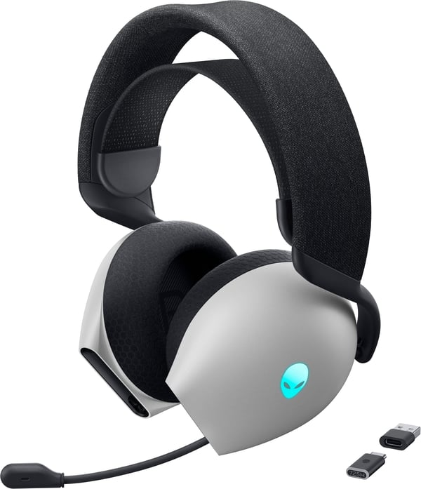 Alienware Tri-Mode Wireless Gaming Headset AW725H - Hodesett - full størrelse - Bluetooth / 2,4 GHz radiofrekvens - trådløs, kablet - 3,5 mm jakk -...