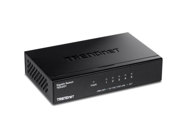 Trendnet TEG-S51, Hallitsematon, Gigabit Ethernet (10/100/1000), Täysin kaksipuolinen