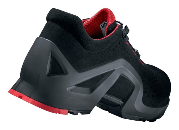 Uvex 8512, Unisex, Vuxen, Säkerhetsskor, Svart, Grå, Röd, FO, S1, Snörning
