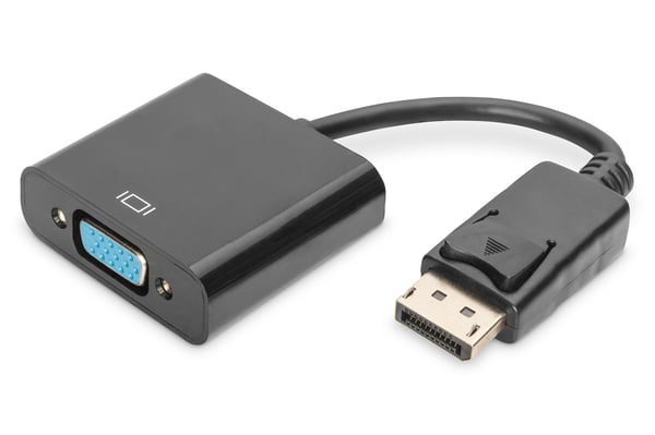 ASSMANN - DisplayPort-adapter - DisplayPort (hane) till HD-15 (VGA) (hona) - 15 cm - formpressad - svart