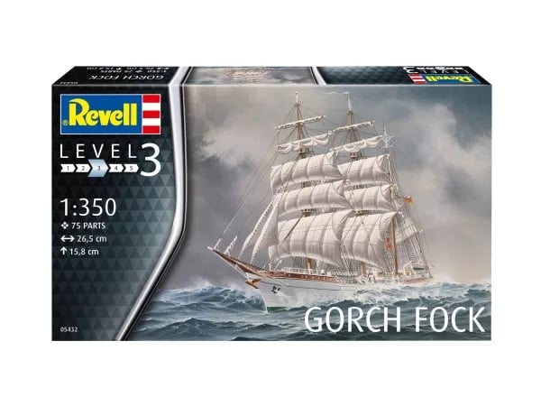 Revell 05432, Segelfartygsmodell, Monteringssats, 1:350, Gorch Fock, Alla, Plast