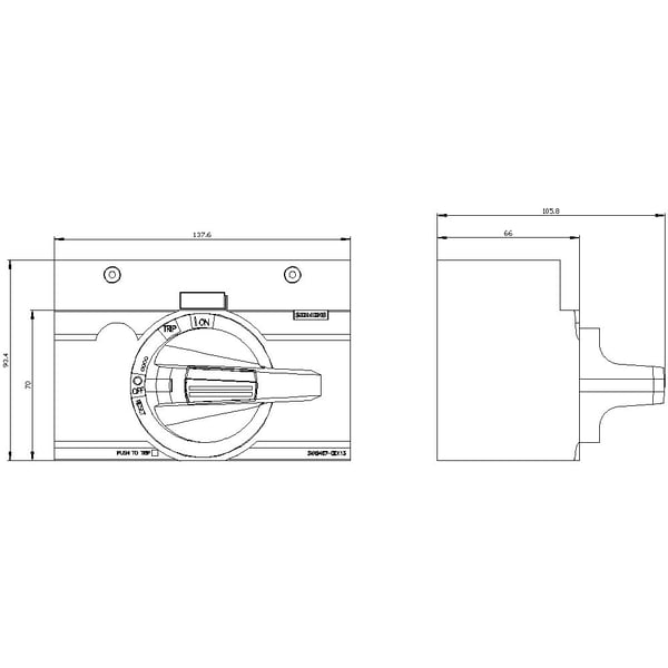 Siemens 3VA9467-0EK13 Tilbehør til strømbryter, 1 stk. (B x H x D) 138 x 94 x 108 mm, 373 g, 144 mm, 98 mm, 115 mm