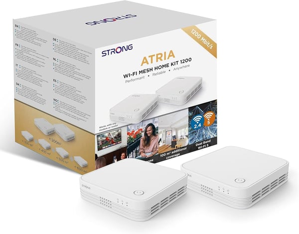 Strong WI-FI MESH HOME KIT 1200, Valkoinen, Sisäinen, Verkkosatelliitti, 450 m², 20 dBmW, Kaksitaajuus (2,4 GHz/5 GHz)