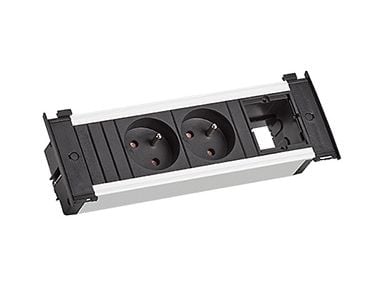 Bachmann Kapsa S, 0,2 m, inomhus, Typ E, Svart, Silver, 2 AC-utgångar, 204 mm