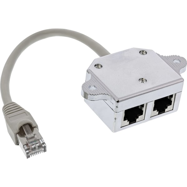 InLine 69932A, RJ-45, 2 x RJ-45, 0,15 m, Grå