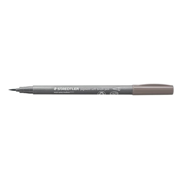 STAEDTLER 372 - Brush pen set - permanent - warm gray medium, warm gray light, cool gray medium, cool gray light, cool gray dark, intense black - f...