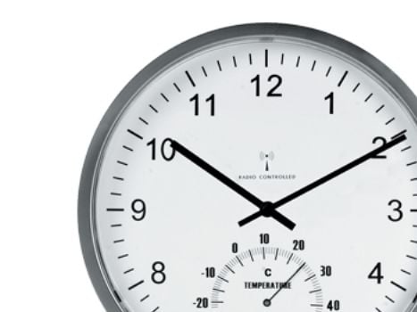 Vægur Unilux Tempus lydløst med digitalt termometer - inkl. batteri