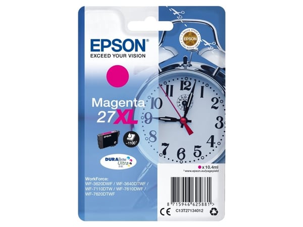 Epson 27XL - 10.4 ml - XL - magenta - original - bläckpatron - för WorkForce WF-3620, WF-3640, WF-7110, WF-7210, WF-7610, WF-7620, WF-7710, WF-7715...