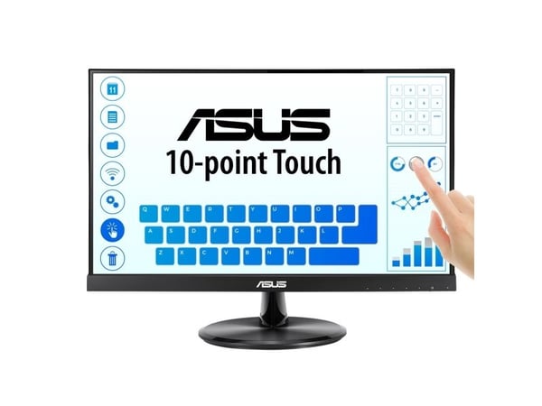 ASUS VT229H - LED-skärm - 22" - pekskärm - 1920 x 1080 Full HD (1080p) @ 60 Hz - IPS - 250 cd/m² - 1000:1 - 5 ms - HDMI, VGA - högtalare