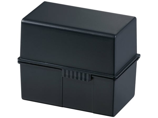 HAN HAN 976-K-13 Kartoteksboks Sort max. antal kort: 400 kort A6 tværformat Låg kan benyttes som ekstra trug, inkl. 100 linjerede kort HAN HAN 976-K-13 Kartoteksboks Sort max. antal kort: 400 kort A6 tværformat Låg kan benyttes som ekstra trug, inkl. 100 linjerede kort