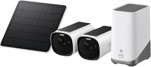 Eufy eufyCam E41 valvontakamerasetti, 2 kpl + HomeBase 3 + 3 W aurinkopaneeli