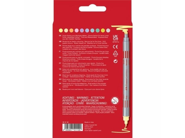 Faber-Castell 151112 tusjer med dobbel spiss, 10 stk., pastell