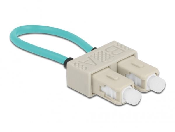 Delock - Loopbackadapter - SC flermodus (hann) - fiberoptisk - 50 / 125 mikroner - OM3 - beige, akvamarin