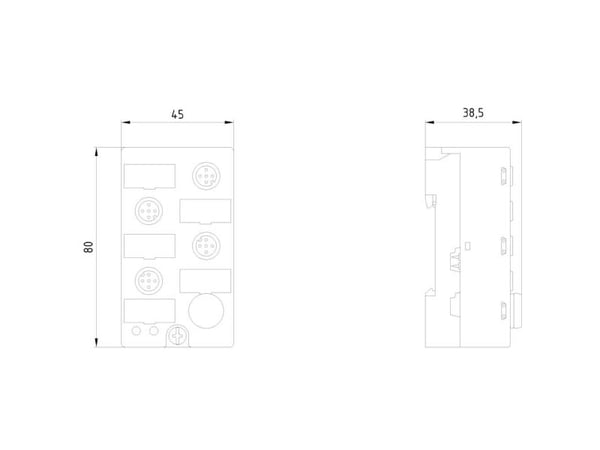 Siemens 3RK1901-1NR04 3RK19011NR04 SPS-Interface, 112 g, 51 mm, 106 mm, 55 mm