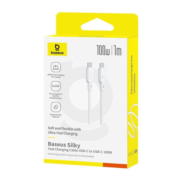 Baseus P10377704213-00, 1 m, USB C, USB C, USB 3.2 Gen 1 (3.1 Gen 1), 0,48 Gbit/s, Hvit