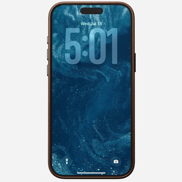 Nomad iPhone 17 Pro Max tradisjonelt lærdeksel, MagSafe-kompatibelt, brun