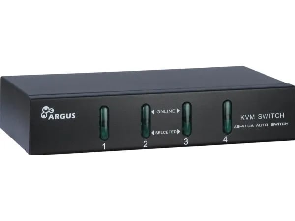 Argus KVM-AS-41UA - Omkopplare för tangentbord/video/mus/ljud - 4 x KVM/ljud - skrivbordsmodell