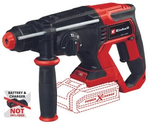 Einhell TE-HD 18/20 Li - Solo, SDS Plus, musta, Punainen, 2 cm, 1300 RPM, 1,8 J, 4750 IPM - SOLO