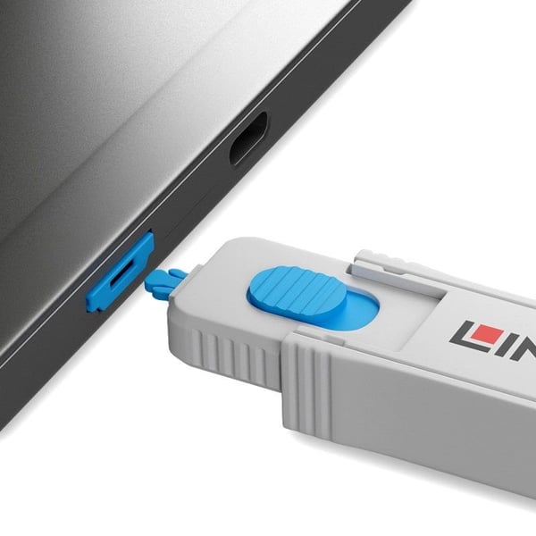Lindy 40320, Portblokkering + nøkkel, HDMI, Blå, Grå, Akrylonitril-butadien-styren (ABS), 1 stykker, Polybag