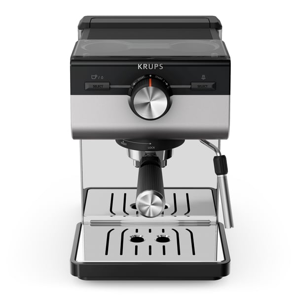Krups Authentic+ XP384E10, Espressomaskin, 2 l, Kaffe pute, Malt kaffe, Svart, Rustfritt stål