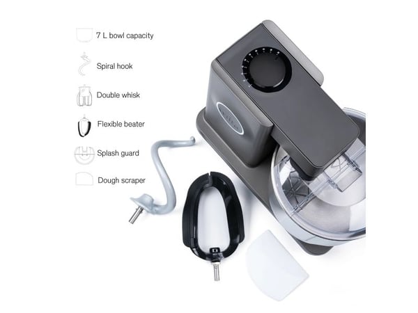 Wilfa KM1GY-70, Seisova tehosekoitin, Harmaa, Vaivaus, Vaivaus, Sekoitus, Whisking, 7 L, 5700 RPM, Rotaatio