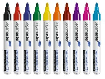 Whiteboardpenna Legamaster TZ1, rund, blandade färger - 10 st./förpackning