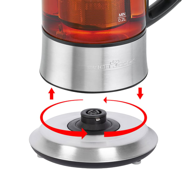ProfiCook 501165, Svart, Rustfritt stål, Rustfritt stål, 0,5 L, Glass, 70 °C, 100 °C