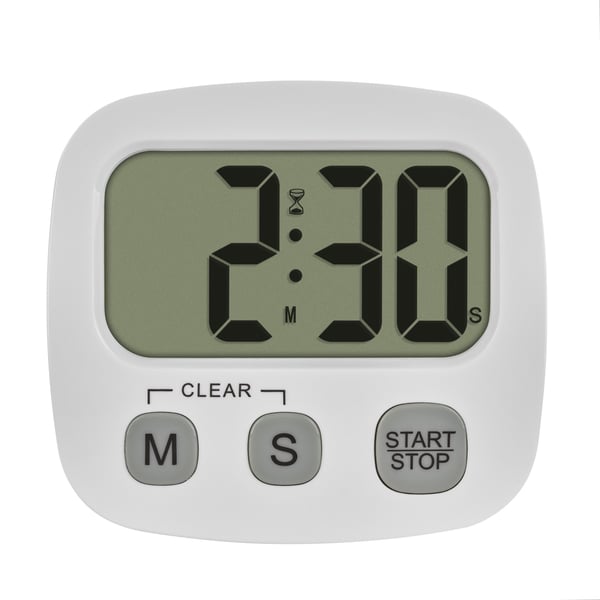 TFA-Dostmann 38.2057.02, Digitalt tidsur, Hvit, 99 min, Plast, Frittstående/magnetisk, AAA