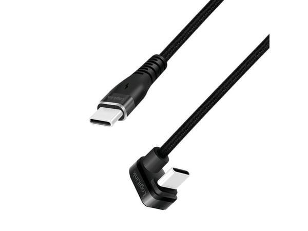 LogiLink CU0191 USB-C til USB-C-kabel, vinklet, 2 m, svart