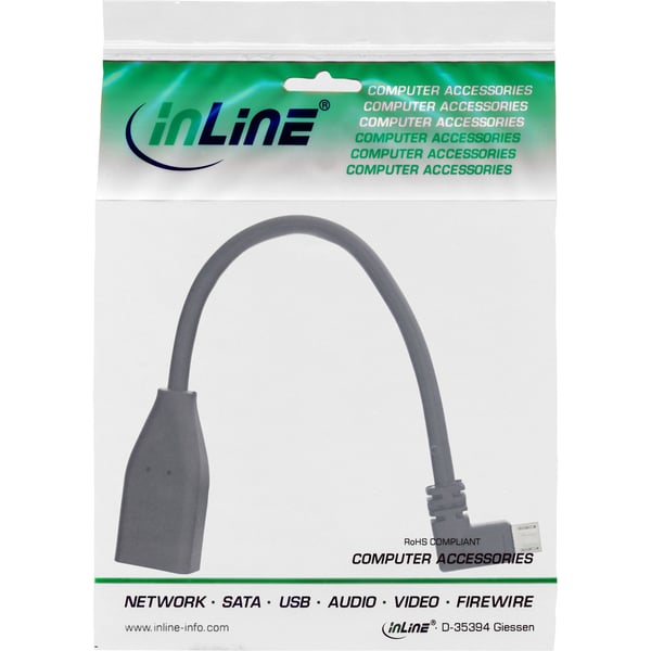 InLine 31606W, Micro-USB B, USB A, Svart