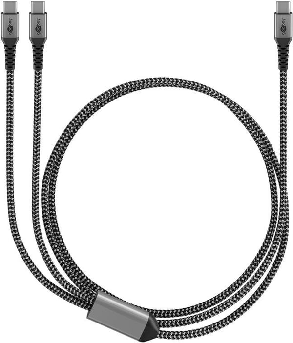 Goobay 75739, 1,5 m, USB C, 2 x USB C, 0,48 Gbit/sek, svart, grå