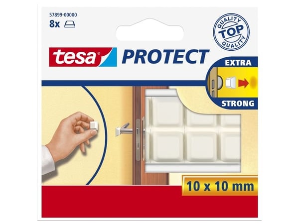 TESA 57899, Valkoinen, Yksivärinen, 10 mm, 10 mm, 8 kpl, Laatikko