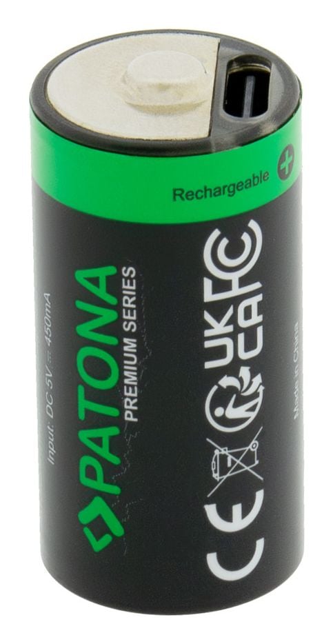 PATONA CR123A, Oppladbart batteri, CR123A, Lithium, 4 stykker, 450 mAh, 34,2 mm