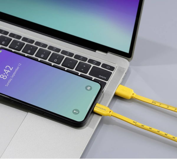 Renkforce RF-6721076, 1 m, USB A, USB C, USB 2.0, 0,48 Gbit/s, Gul