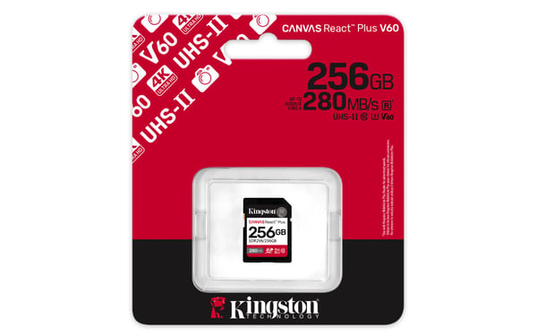 Kingston Canvas React Plus SD-muistikortti 256 GB SDXC UHS-II V60 SDR2V6/256GB