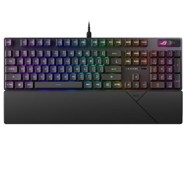 ASUS ROG Strix Scope II RX - Tastatur - 100% - full størrelse - bakgrunnsbelyst - USB - tastkontakt: ROG RX RED optisk mekanisk - sort