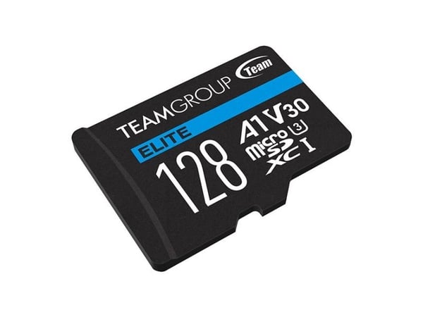 Team ELITE A1 - Flashminnekort (SD-adapter inkludert) - 128 GB - A1 / Video Class V30 / UHS-I U3 - microSDXC