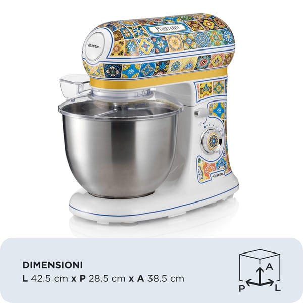 Ariete 1588/0P, Stavmikser, Blå, Gul, Elting, Miksing, 5,5 L, Vending, Rustfritt stål