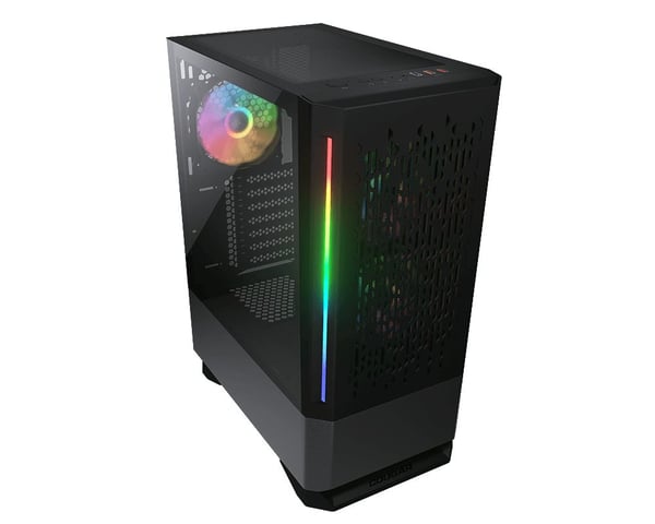 Cougar Case MX430 Air RGB Black - Midi Tower - PC - Svart - ATX - micro ATX - Mini-ITX - Gaming - HDD - Ytelse (CGR-51C6B-AIR-RGB)