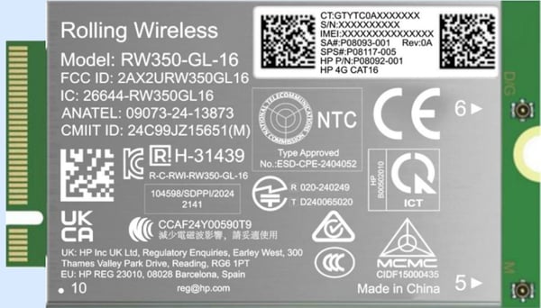 HP - Trådløs mobilmodem - 4G LTE Advanced Pro - M.2 Card